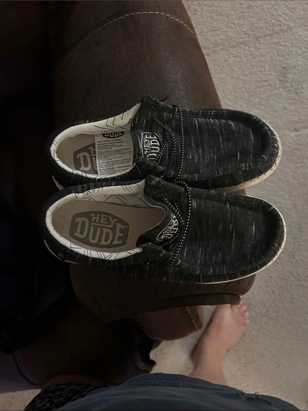 Hey Dude Men’s Black Slip-On Casual Loafers